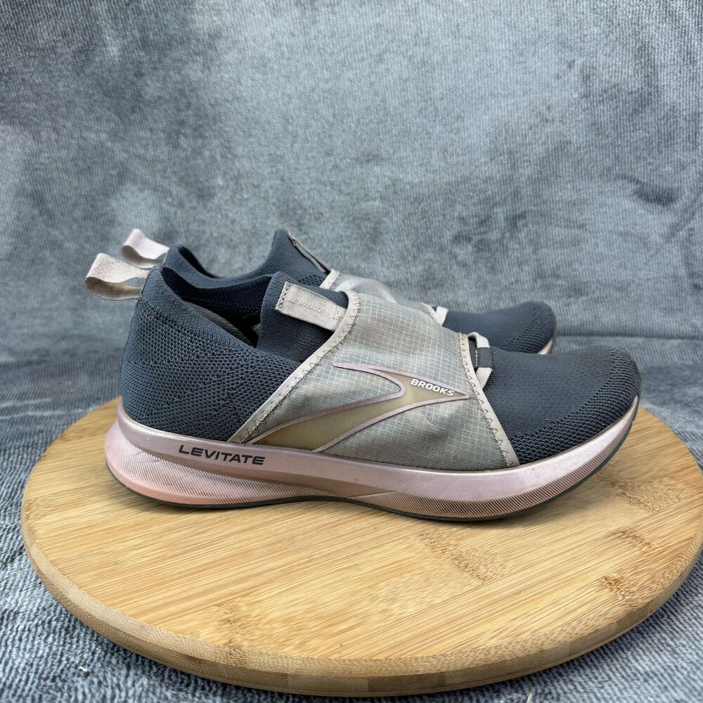 Brooks Levitate Shoes Womens Size 7 Gray Pink Slip-On Running Sneakers Athletic